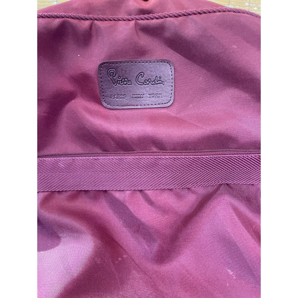 Vintage Pierre Cardin Burgundy Nylon Backpack Carryon Bag